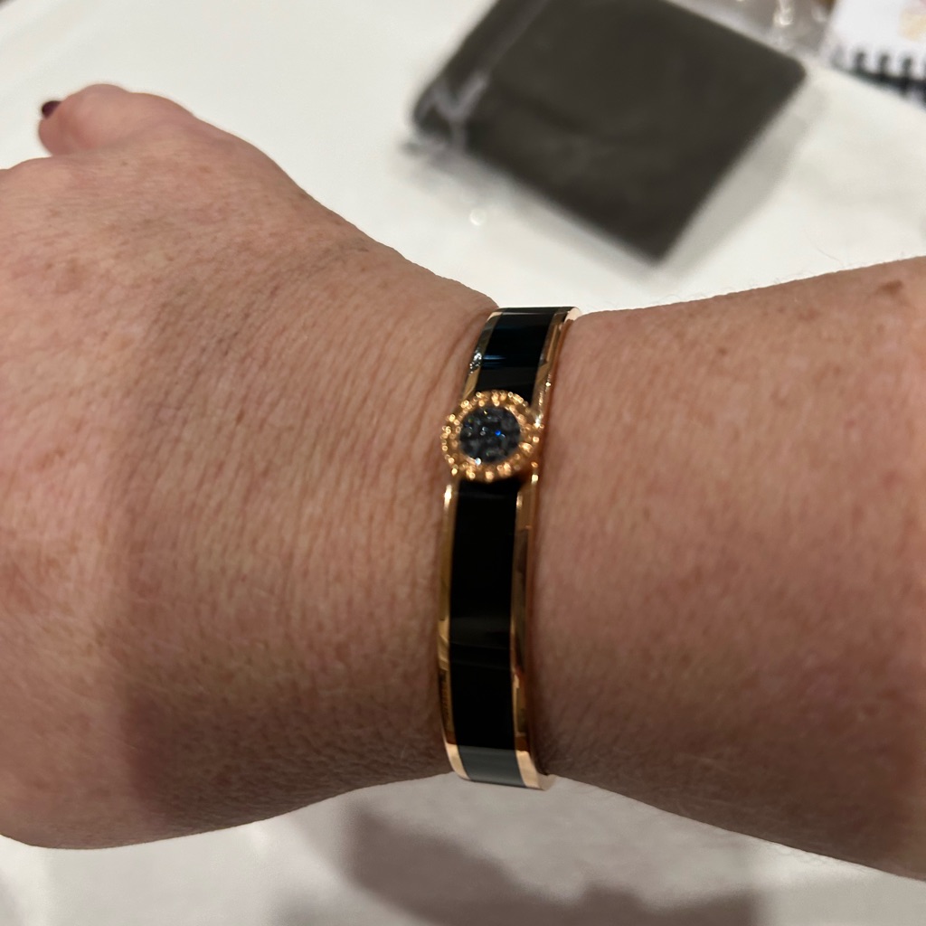 Furla Gold And Black Hinged Bracelet